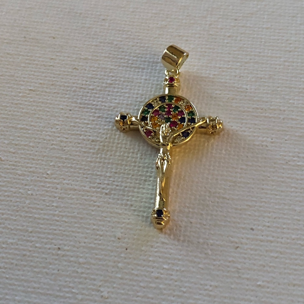Gold and Silver Cross Pendants 4 pc Bundle - Picture 4 of 5